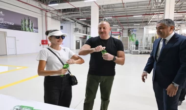 İlham Əliyev və Mehriban Əliyeva Kəlbəcərdə İstisu Mineral su zavodunun açılışında iştirak ediblər - VİDEO - FOTO