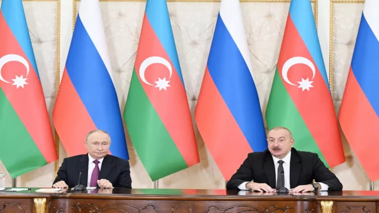 İlham Əliyev və Vladimir Putin mətbuata bəyanatlarla çıxış ediblər - VİDEO - FOTO