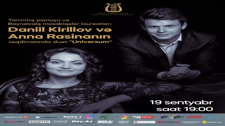 Gəncə Dövlət Filarmoniyasında Danil Kirillov və Anna Rasina konsert proqramı ilə çıxış edəcəklər - VİDEO
