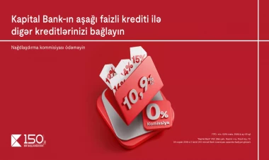 Kapital Bank-ın aşağı faizli krediti ilə digər kreditlərinizi bağlayın