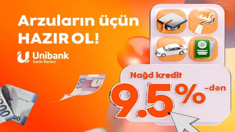 Unibank kredit faizini 9,5 %-ə endirdi