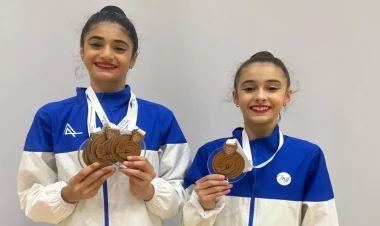 Gimnastlarımız Belarusda 4 medal qazandı - FOTO