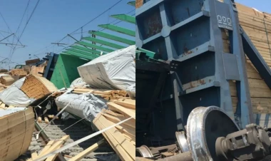 Azərbaycanda relsdən çıxıb aşan qatarla bağlı son VƏZİYYƏT - YENİLƏNİB - FOTO