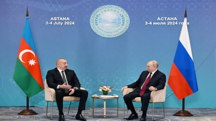 Astanada İlham Əliyevin Vladimir Putin ilə görüşü olub - VİDEO - FOTO