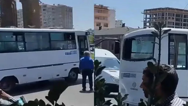 Bakıda iki avtobus bir-birinə çırpıldı - VİDEO