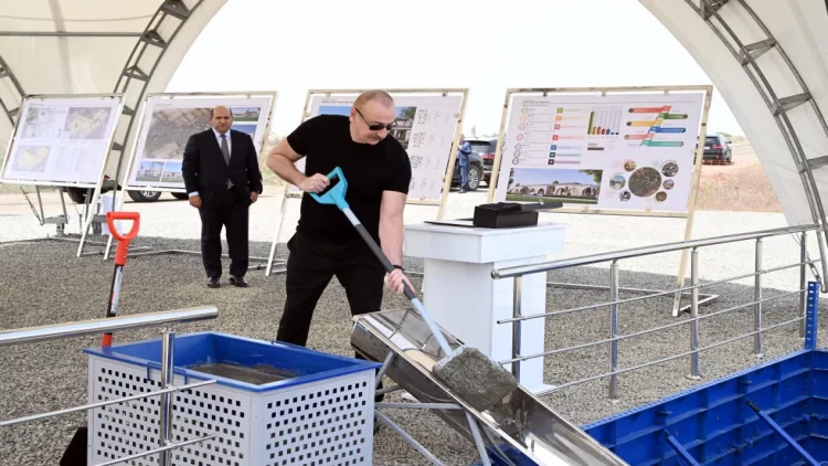 İlham Əliyev Tağıbəyli kəndinin təməlini qoyub - VİDEO - FOTO