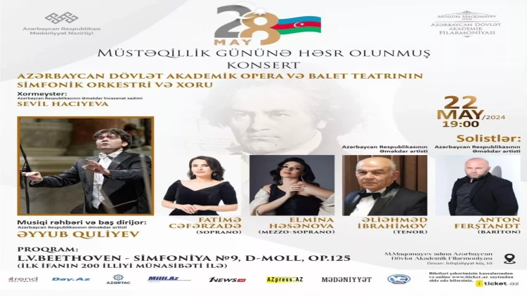 Filarmoniyada 28 May Müstəqillik gününə həsr olunmuş konsert keçiriləcək