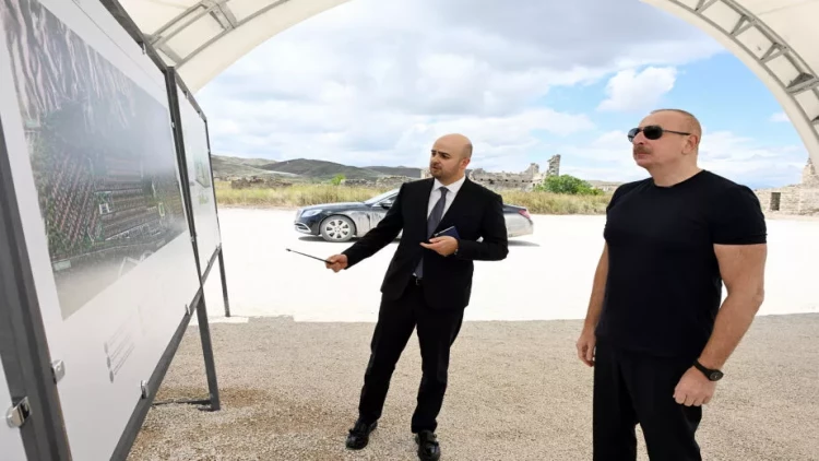 İlham Əliyev Maşanlı kəndinin təməlini qoyub - VİDEO - FOTO