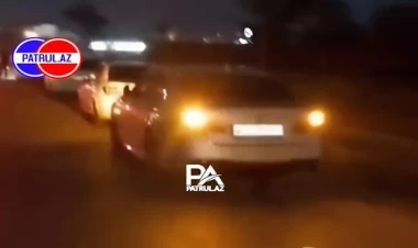 Bakının mərkəzində MƏSULİYYƏTSİZLİK: Çox sayda maşının eyni vaxtda təkəri partladı - VİDEO