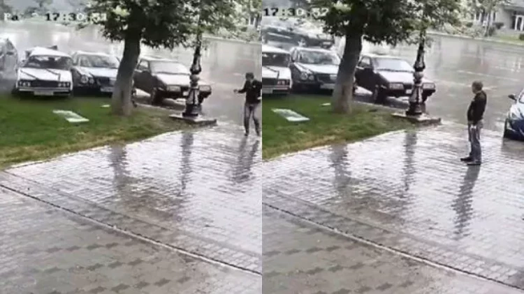 Sürətlə gələn maşın üç avtomobili belə əzdi - ANBAAN VİDEO