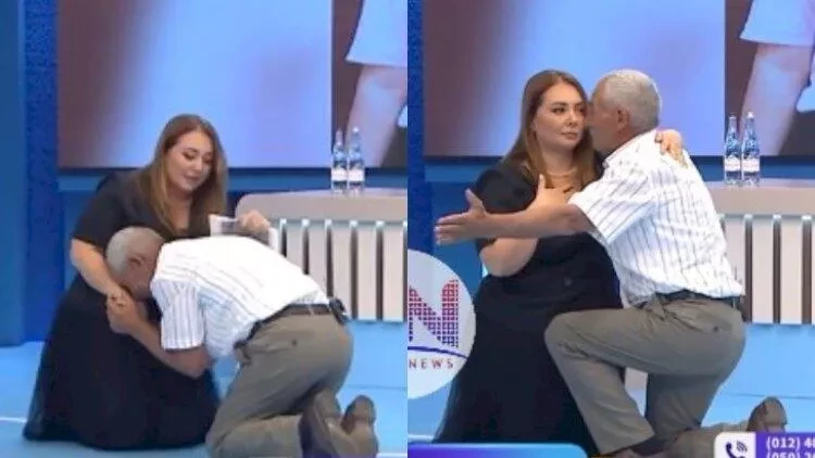 Studiyada təsirli anlar: Lalə Azərtaşın ayağına qapandı - VİDEO