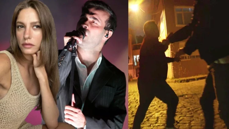 Serenay Sarıkayanı çəkmək istəyən jurnalistlərə hücum - ANBAAN VİDEO