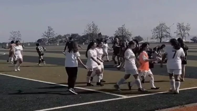 Azərbaycan çempionatında qızların sillə-təpik davası