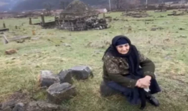 91 yaşlı ana Kəlbəcərdə oğlunun şəhid olduğu ərazidə - VİDEO