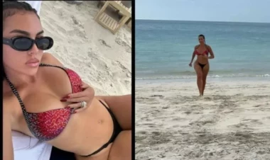 Ronaldonun sevgilisi çimərlikdən inanılmaz fiqurunu nümayiş etdirdi - FOTOlar