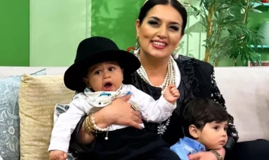 Elza Seyidcahan yeni doğulan nəvələri ilə - FOTOlar