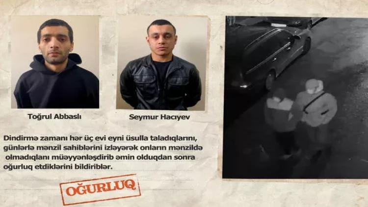 Bakıda üç evdən külli miqdarda oğurluq