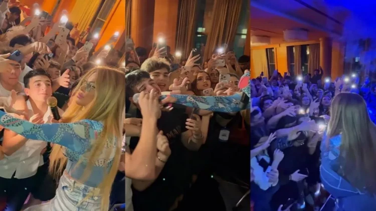 Aygün Kazımova məktəblilərlə bir arada - VİDEO