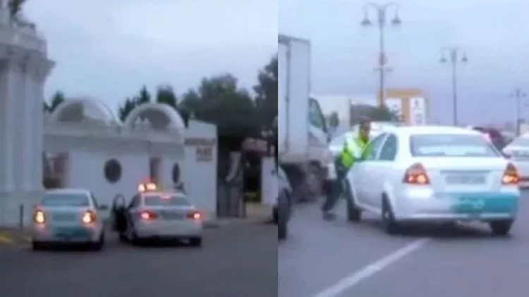 Bakıda avtoşluq edən sürücünün SAXLANILMA ANI - VİDEO