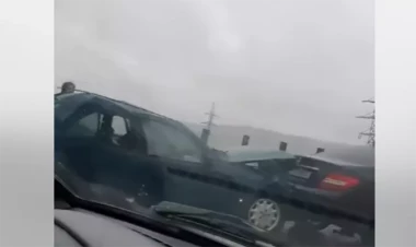 Bakıdakı zəncirvari qəzanın görüntüləri