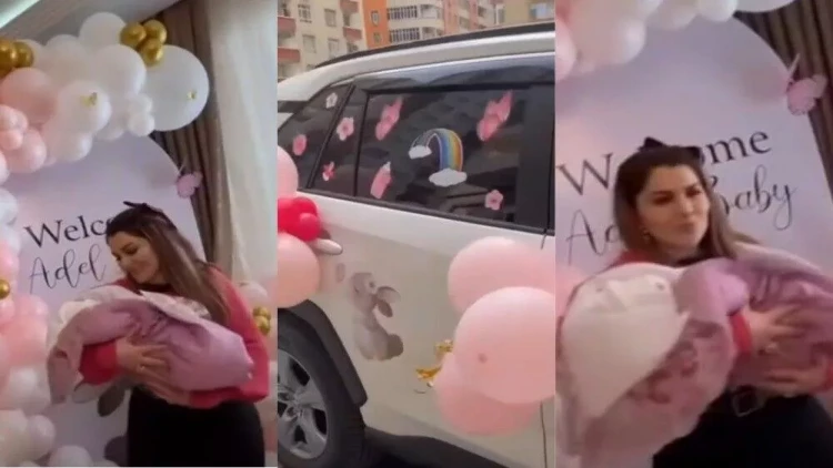 Xatun yeni doğulan nəvəsini xəstəxanadan BELƏ ÇIXARDI - VİDEO