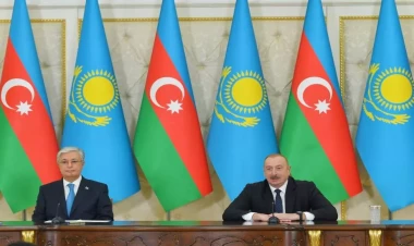 İlham Əliyev və Tokayev mətbuata bəyanatlarla çıxış ediblər - VİDEO - FOTO