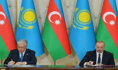 Azərbaycan-Qazaxıstan sənədlərinin imzalanması mərasimi olub - VİDEO - FOTO