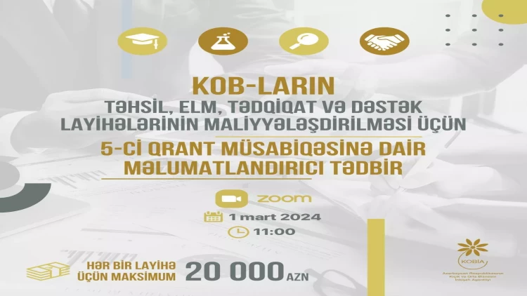 5-ci qrant müsabiqəsi barədə sualları olan KOB subyektlərinin nəzərinə!