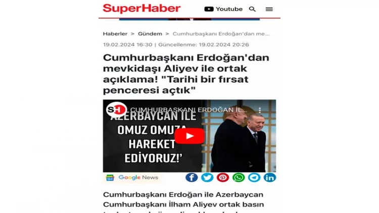 İlham Əliyevin səfəri qardaş ölkə mediasında geniş işıqlandırıldı - FOTO