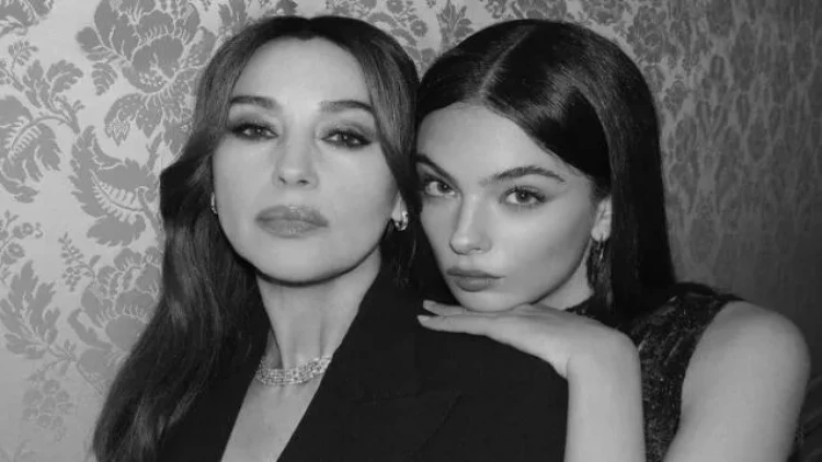 Monika Belluçi ilə qızı kamera qarşısında - FOTOlar