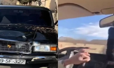 Avtoşluq edən sürücünün qəza anı  KAMERAYA DÜŞDÜ - VİDEO