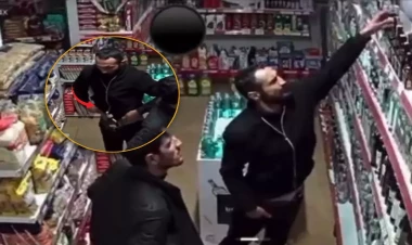 Bakıda marketdən 170 manatlıq spirtli içki oğurlayanlar kameralara düşdü - ANBAAN VİDEO