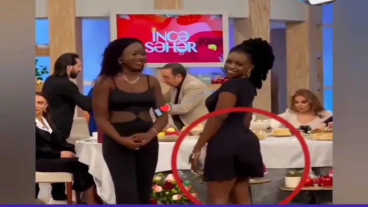 Efirdə biabrçılıq - gənc qız ombasını elə nümayiş etdirdi ki... - VİDEO