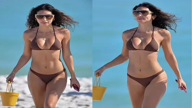 31 yaşlı model çimərlikdə poza verdi - FOTO