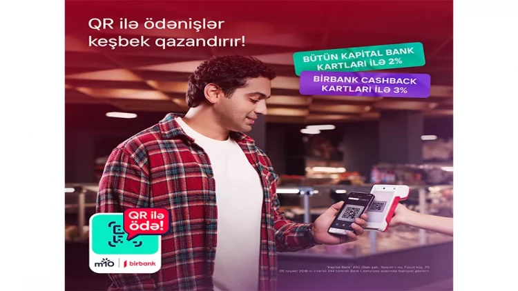 Birbank-ın QR-kodla ödəniş üsulu 3%-dək keşbek qazandırır