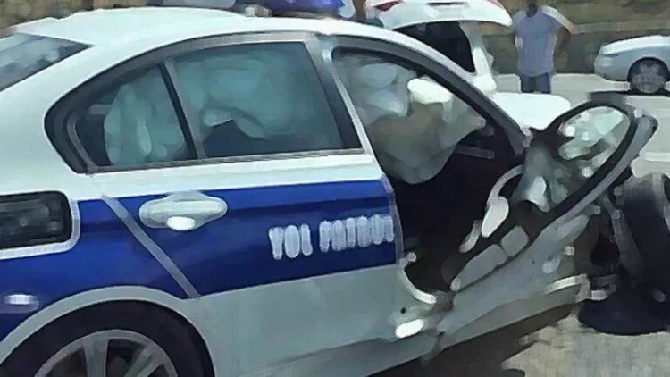 Yol polisinin maşını qəzaya düşdü - Xəsarət alan var