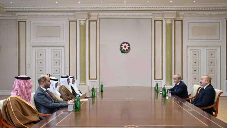 Prezident Ərəb Koordinasiya Qrupuna daxil olan üzv qurumların rəhbər şəxslərindən ibarət nümayəndə heyətini qəbul edib - FOTO