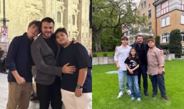 Emindən əkizlərinə ad günü təbriki - VİDEO