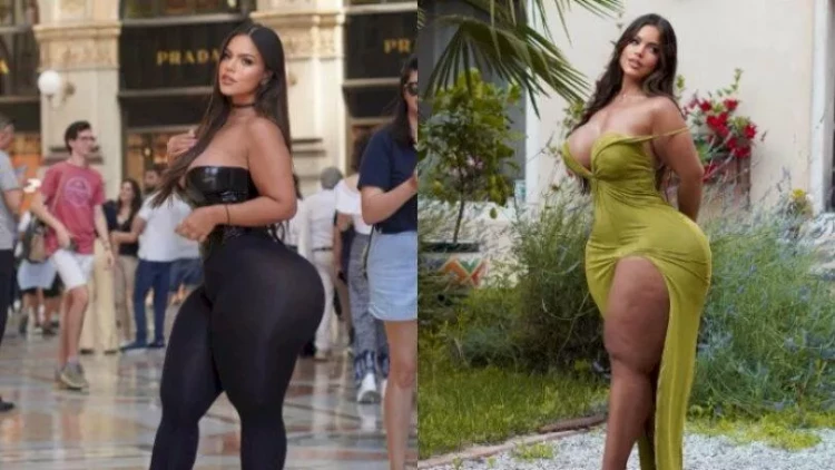 Qeyri-adi fiquralı model hər kəsi heyrətləndirdi - VİDEO