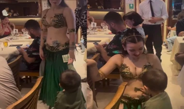 Rəqqasənin sinəsinə pul qoyan uşaq gündəm oldu - VİDEO