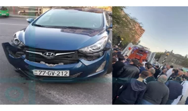 Bakıda ağır qəza: İki nəfər ciddi xəsarət alıb - FOTO