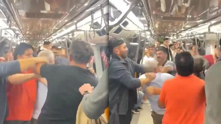 Metroda dava - güclə ayırdılar - VİDEO