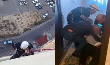 Sarayda köməksiz vəziyyətdə qalan sakin belə xilas edildi - VİDEO