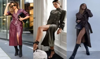 Payız-qış mövsümünün dəbli dəri paltarları - FOTOlar