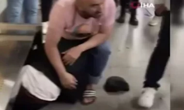 Metroda RƏZİL OLAY: Kişi qadını yumruqla vurub... - VİDEO