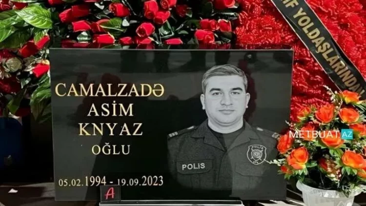 Xocavənddə həlak olan polisin məzarının görüntüsü - FOTO
