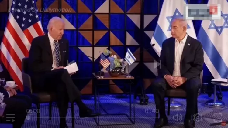 Bayden İsraildə jurnalistlərin suallarını cavabsız qoydu - VİDEO