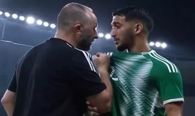 Baş məşqçi futbolçusunu vurmaq istədi - VİDEO