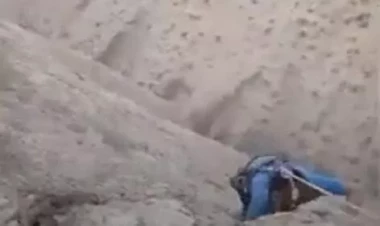 Dərədə qalan uşaqlar belə xilas edildi - VİDEO