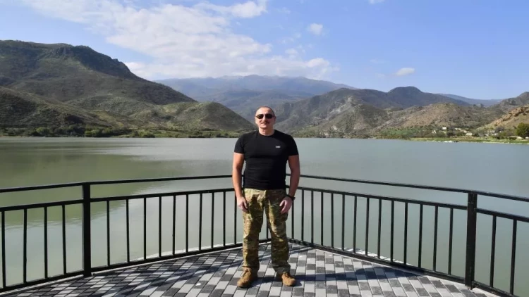 Prezident Suqovuşan su anbarının istifadəyə verilməsi mərasimində iştirak edib - VİDEO - FOTO